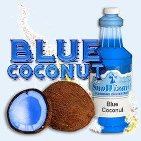 SnoWizard QBLCOC Snow Cone Syrup Flavor Concentrate 1 qt. - Blue Coconut