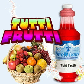 SnoWizard QTUT Snow Cone Syrup Flavor Concentrate 1 qt. - Tutti Frutti