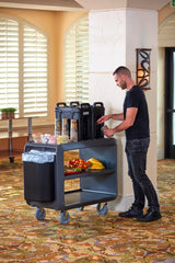Cambro SC230110 Service Cart PRO Medium 3-Shelf Multi-Purpose Beverage / Service Cart with Ribbed Shelves 37-1/2" x 22" x 37-1/4"H - Black