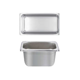 Thunder Group STPA4134 Anti-Jam Stainless Steel Steam Table Food Pan 4" Deep - 1/3 Size