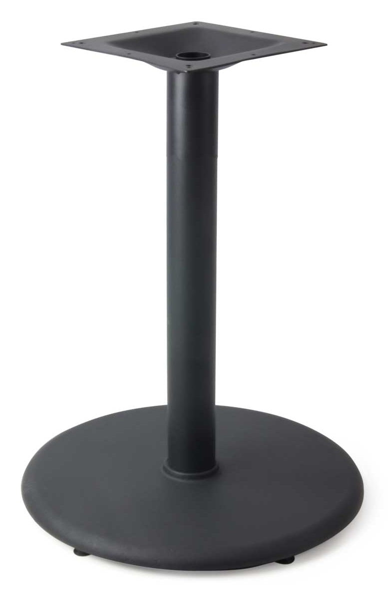 JustChair Manufacturing TBZ22R-40 Indoor/Outdoor Perma-Gray Cast Iron Bar Height Table Base 24" dia. x 40"H and 3" dia. Steel Column - (ships KD)