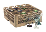 Vollrath TR18JJJ Traex Rack Max 12-Compartment Glass/Stemware Rack with (3) Extenders - Beige - 2/Case