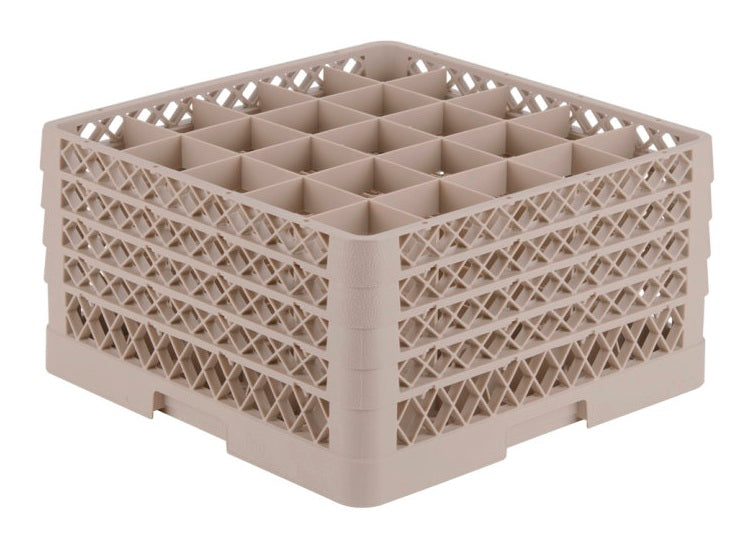 Vollrath TR6BBBB Traex 25-Compartment Full Size Glass/Stemware Rack with 4 Extenders - Beige - 2/Case