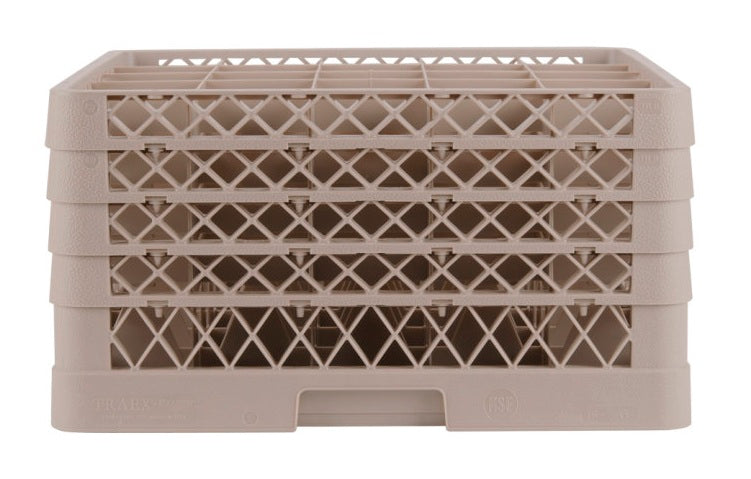 Vollrath TR6BBBB Traex 25-Compartment Full Size Glass/Stemware Rack with 4 Extenders - Beige - 2/Case
