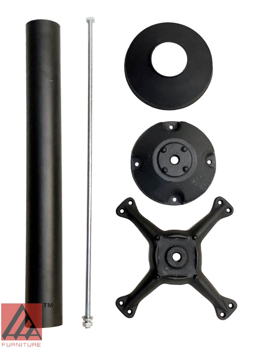 AAA Furniture Wholesale TSR08 Ground Mount Black Cast Iron Dining Height Table Base with 13" Spider and 8" dia. Column
