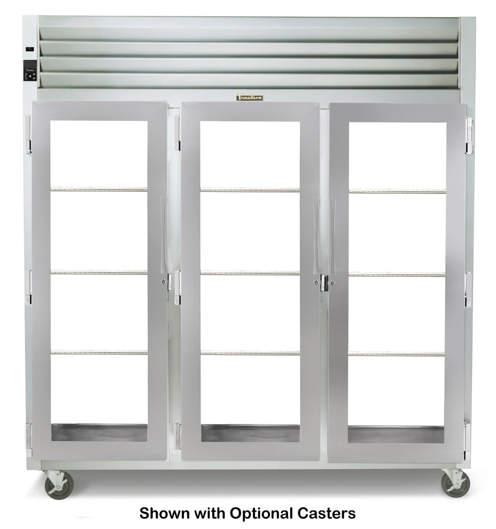 Traulsen RHT332WPUT-FHG Spec-Line 3-Section 3 Glass Door front / 3 Glass Door Rear Reach-In Pass-Thru Refrigerator 86" - 84.36 cu. ft. - 115v