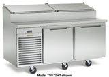 Traulsen TS066HT Pizza Prep/Salad Refrigerated Counter Two Door 66" - 115V