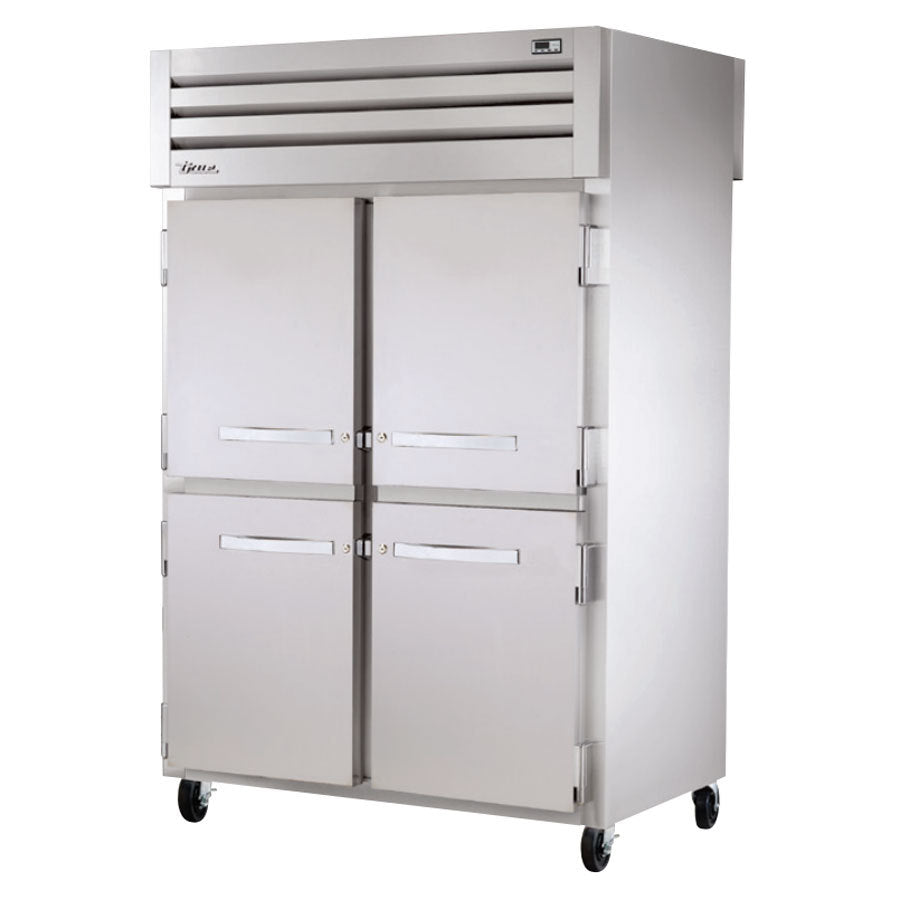 True STA2RPT-4HS-2S-HC Spec Series 2-Section 4 Solid Half Door Front / 2 Solid Door Rear Pass-Thru Refrigerator 52" - 56 cu. ft. - 115v