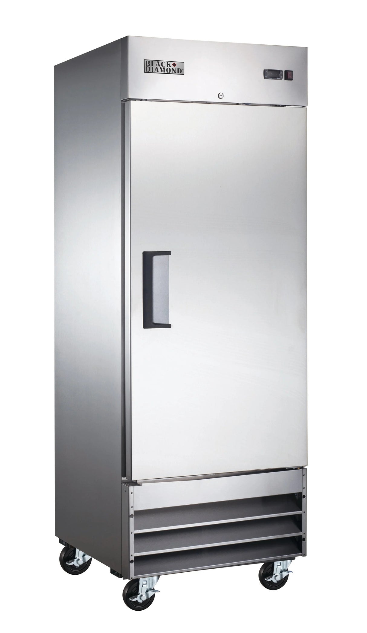 Adcraft USRF-1D Black Diamond 1-Section 1 Solid Swing Door Reach-In Refrigerator 29" - 115v