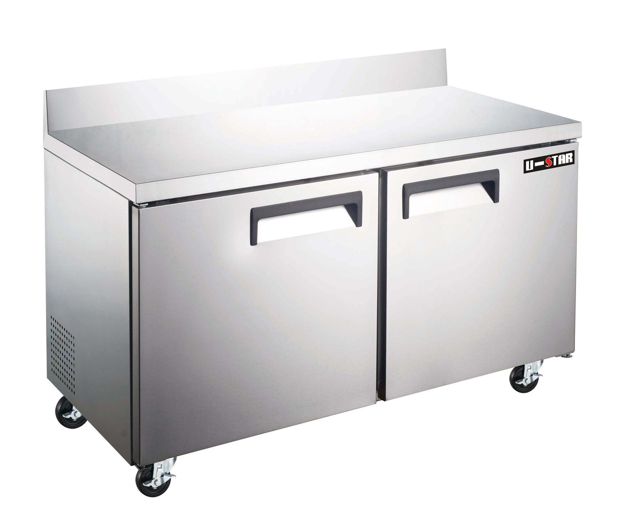 Adcraft USWR-2D U-STAR 2-Section 2 Solid Door Worktop Refrigerator 48" - 11.2 cu.ft. - 115v