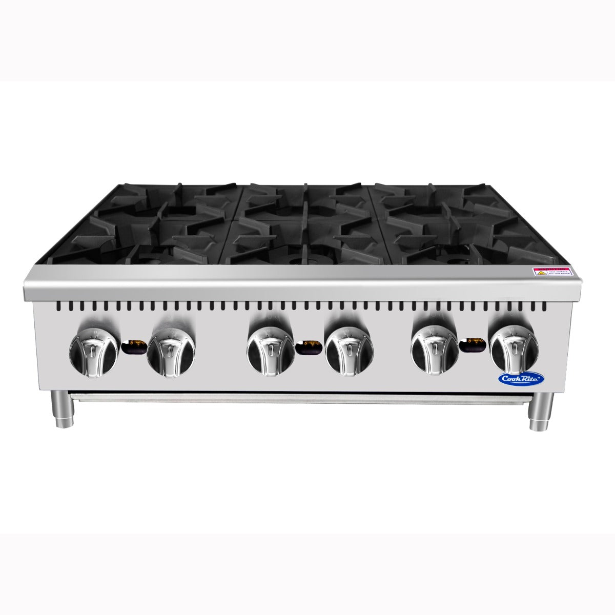 Atosa ACHP-6 CookRite Countertop Natural Gas Hotplate w/ 6 Burners 36" - 192,000 BTU