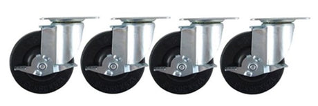 Adcraft GF-40 5 inch swivel plate casters set for floor model fryers with two locking brakes