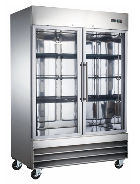 Adcraft USRF-2D-G U-STAR 2-Section Reach-In Refrigerator with Left/Right Hinged Glass Doors