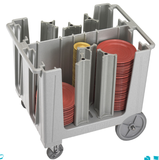 Cambro ADCS480 37 7/8" Mobile Dish Caddy w/ (6) Columns - Plastic, Speckled Gray