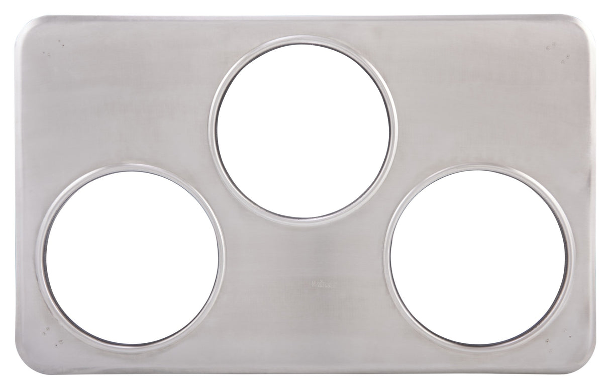 Winco ADP-666 Stainless Steel Steam Table Pan Adapter Plate 21"W x 13"D - Fits (3) 4 qt. Insets - 10/Case