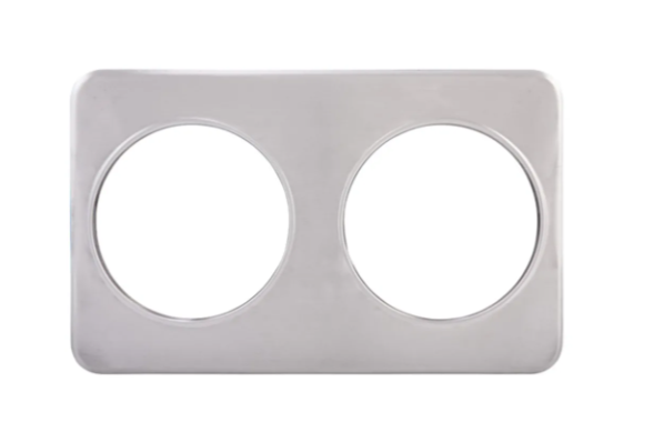 Winco ADP-808 Stainless Steel Steam Table Pan Adapter Plate 21"W x 13"D - Fits (2) 7 qt. Insets