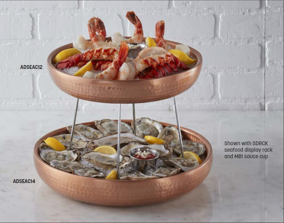American Metalcraft ADSEAC14 Copper Hammered Aluminum Double-Wall Seafood Tray 128 oz.