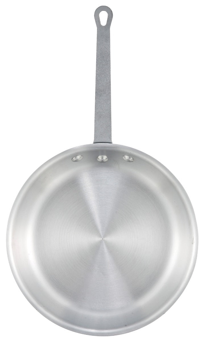 Winco AFP-10A Gladiator Aluminum Fry Pan with Natural Riveted Handle 10" - 6/Case