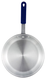 Winco AFP-12A-H Gladiator Aluminum Fry Pan with Blue Silicon Riveted Handle 12"