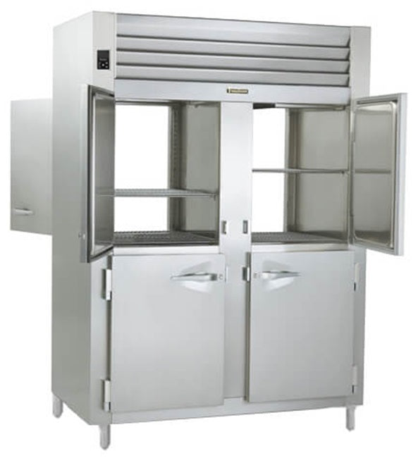 Traulsen AHF232WP-HHS Spec-Line 2-Section 4 Solid Half Door Reach-In Pass-Thru Heated Holding Cabinet 58" - 53.38 cu. ft.