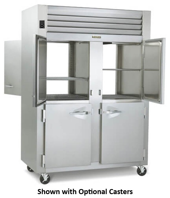 Traulsen AHF232WP-HHS Spec-Line 2-Section 4 Solid Half Door Reach-In Pass-Thru Heated Holding Cabinet 58" - 53.38 cu. ft.