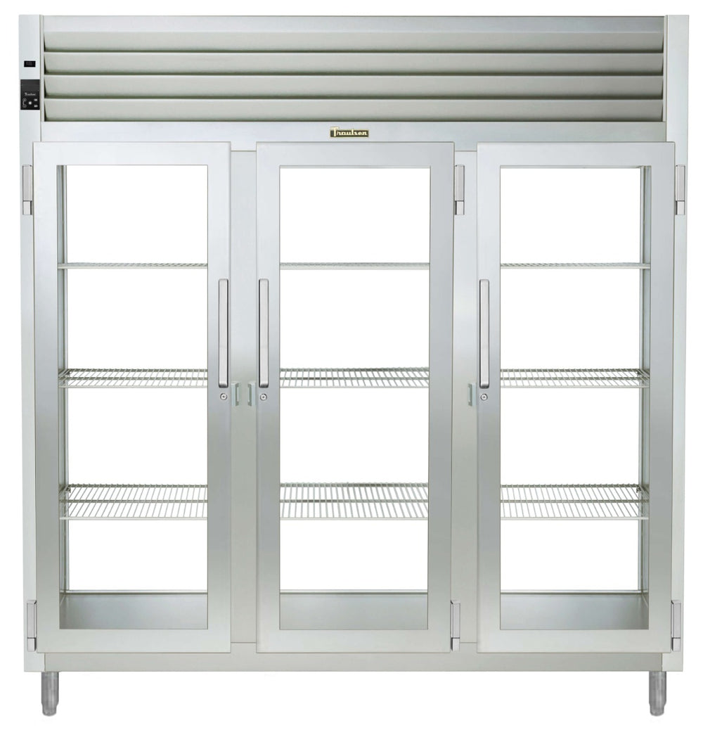 Traulsen AHF332WP-FHG Spec-Line 3-Section 3 Glass Door Reach-In Pass-Thru Heated Holding Cabinet 86" - 84.36 cu. ft.