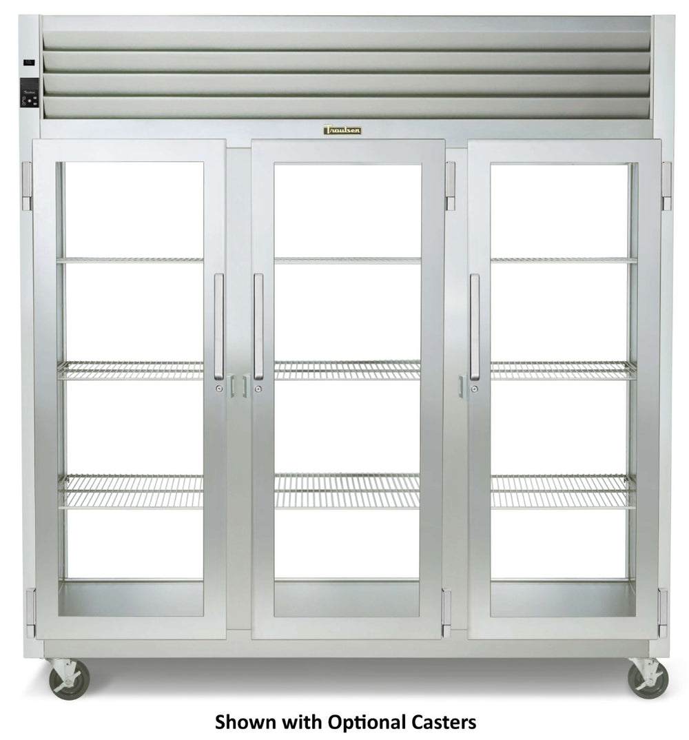 Traulsen AHF332WP-FHG Spec-Line 3-Section 3 Glass Door Reach-In Pass-Thru Heated Holding Cabinet 86" - 84.36 cu. ft.