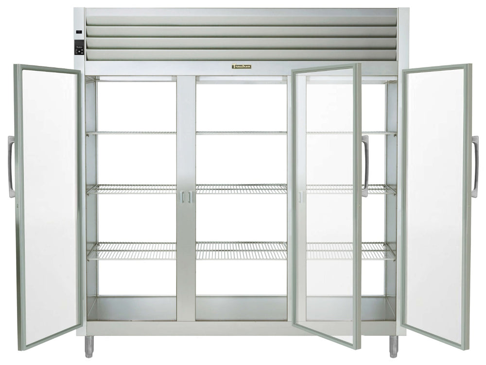 Traulsen AHF332WP-FHG Spec-Line 3-Section 3 Glass Door Reach-In Pass-Thru Heated Holding Cabinet 86" - 84.36 cu. ft.