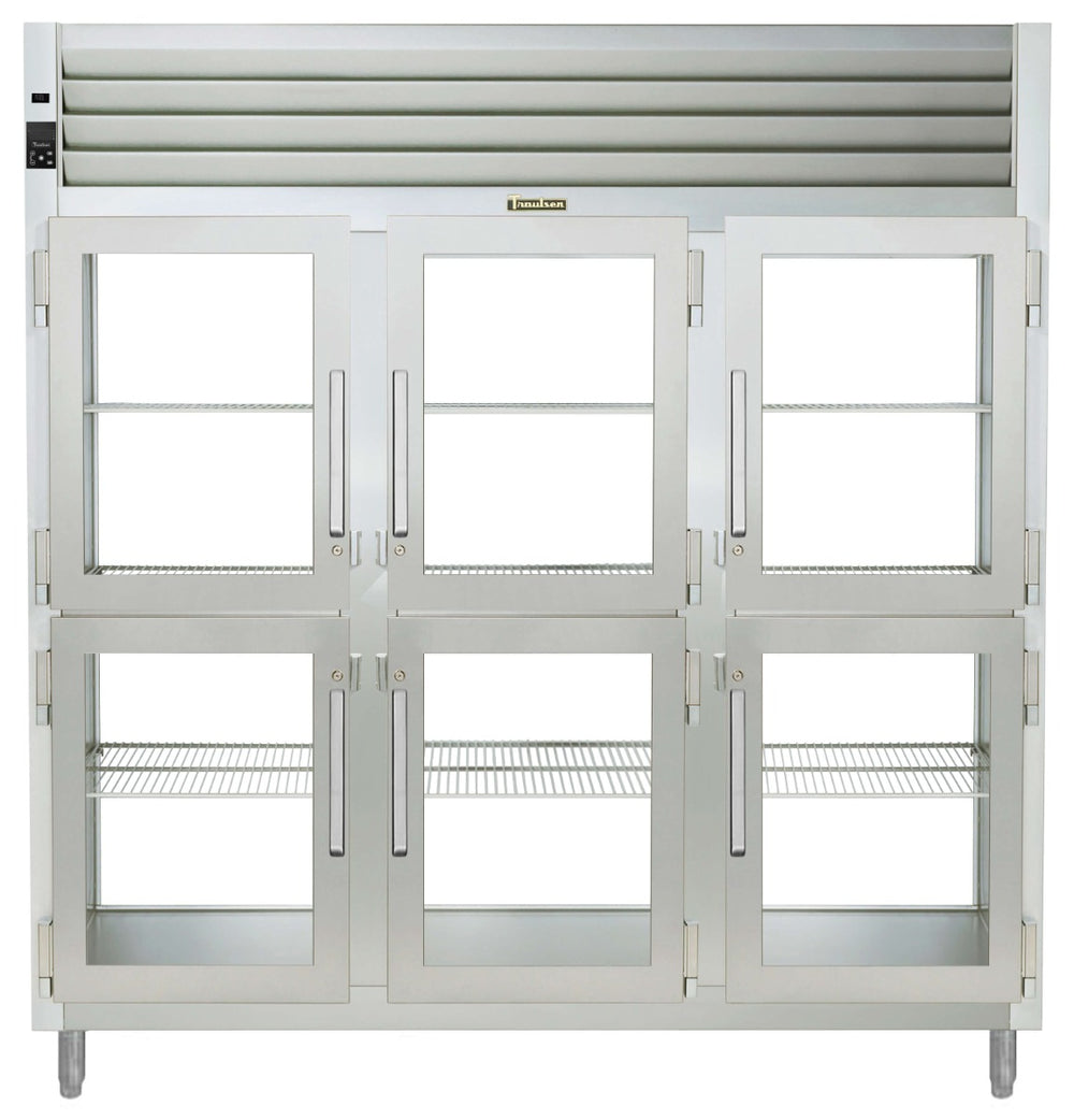 Traulsen AHF332WP-HHG Spec-Line 3-Section 6 Glass Half Door Reach-In Pass-Thru Heated Holding Cabinet 86" - 84.36 cu. ft.