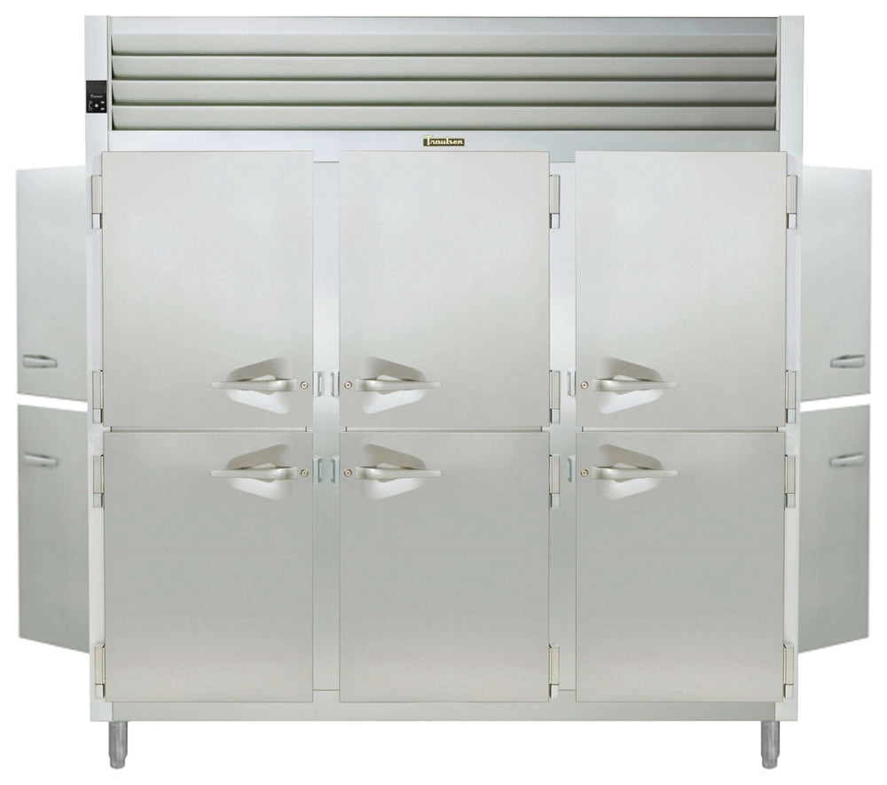 Traulsen AHF332WP-HHS Spec-Line 3-Section 6 Solid Half Door Reach-In Pass-Thru Heated Holding Cabinet 86" - 81.72 cu. ft.