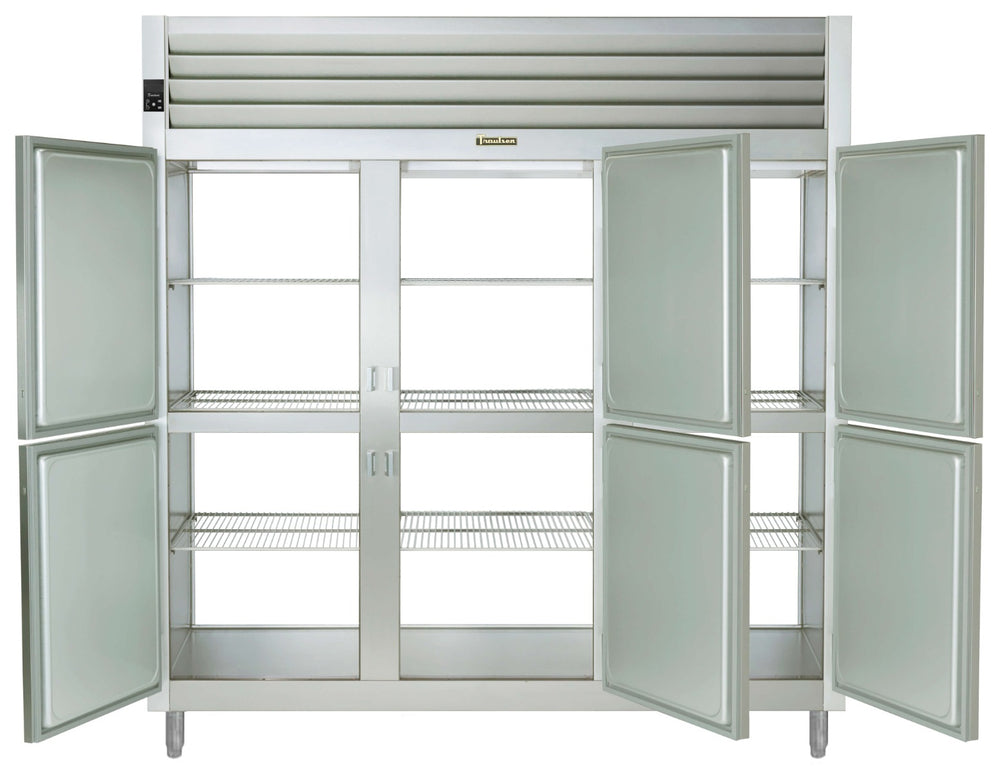 Traulsen AHF332WP-HHS Spec-Line 3-Section 6 Solid Half Door Reach-In Pass-Thru Heated Holding Cabinet 86" - 81.72 cu. ft.