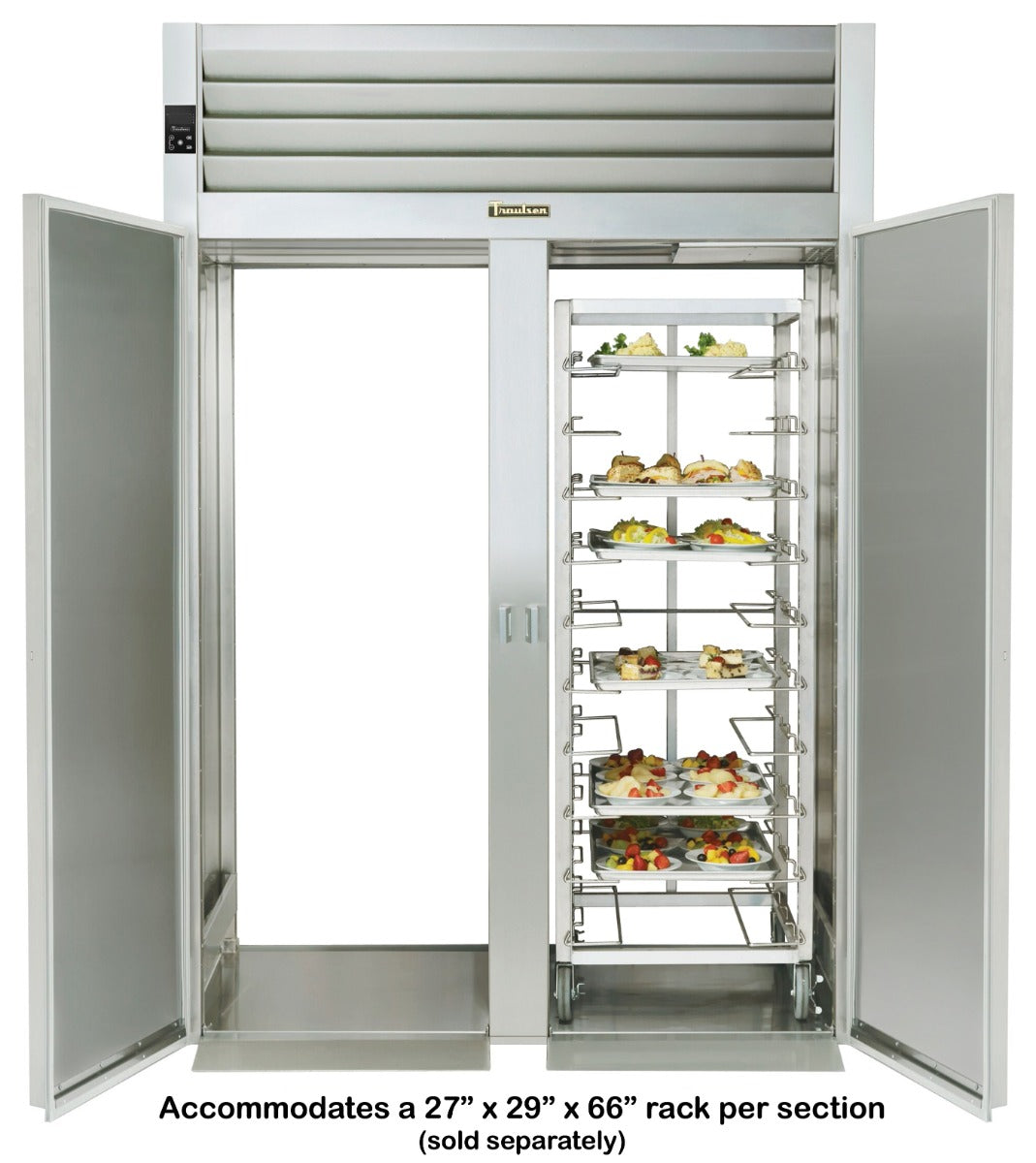 Traulsen AIH232LP-FHS Spec-Line 2-Section 2 Solid Door Roll-Thru Heated Holding Cabinet 68" - Accepts 66"H Racks - 78.84 cu. ft. - 208-230/115v