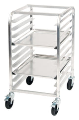 Winco ALRK-10BK Aluminum Mobile Half-Height End Loading Sheet Pan Rack 39"H - (10) Full-Size Pan/Capacity - Unassembled