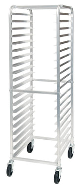 Winco ALRK-20 Aluminum Mobile Full-Height End Loading Sheet Pan Rack without Brakes 70"H - (20) Full-Size Pan/Capacity - Unassembled