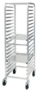 Winco ALRK-20BK Aluminum Mobile Full-Height End Loading Sheet Pan Rack 70"H - (20) Full-Size Pan/Capacity - Unassembled