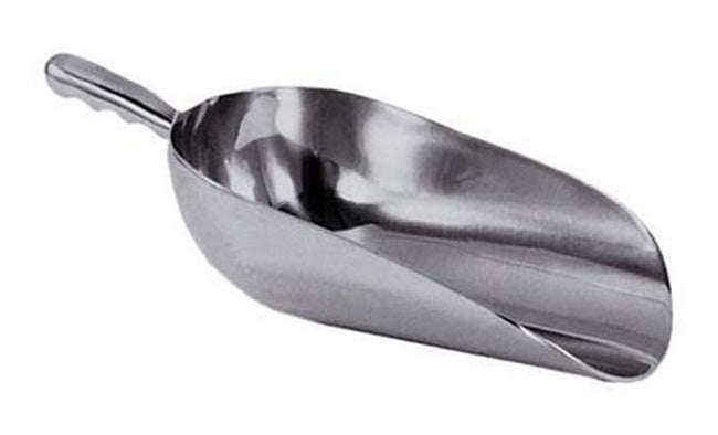 Adcraft ALS-8 Heavy-Duty Cast Aluminum Scoop with Contoured Handle 24 oz.  - 60/Case