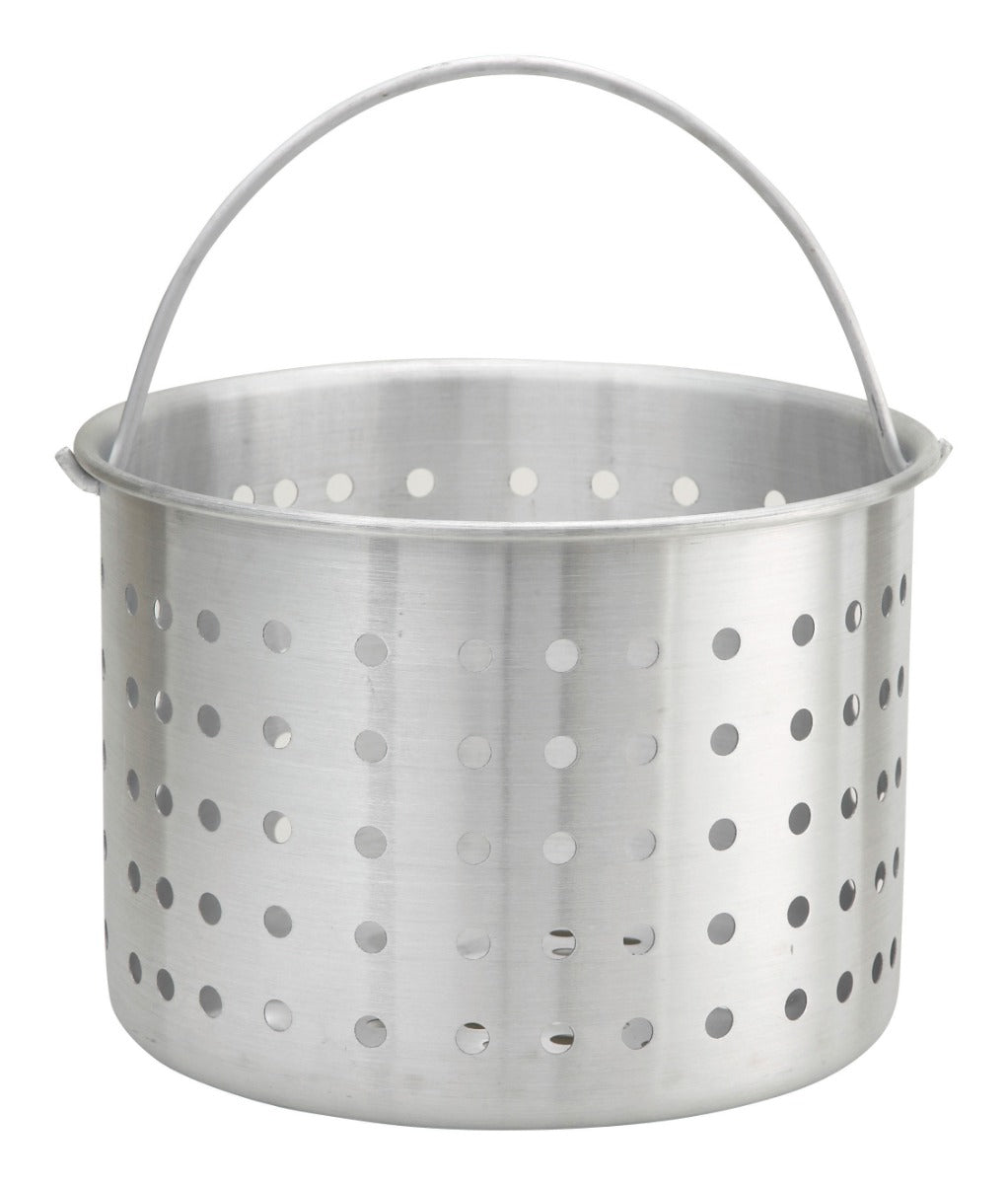 Winco ALSB-80 Aluminum Stock Pot Steamer Basket with Bail Handle 80 qt.