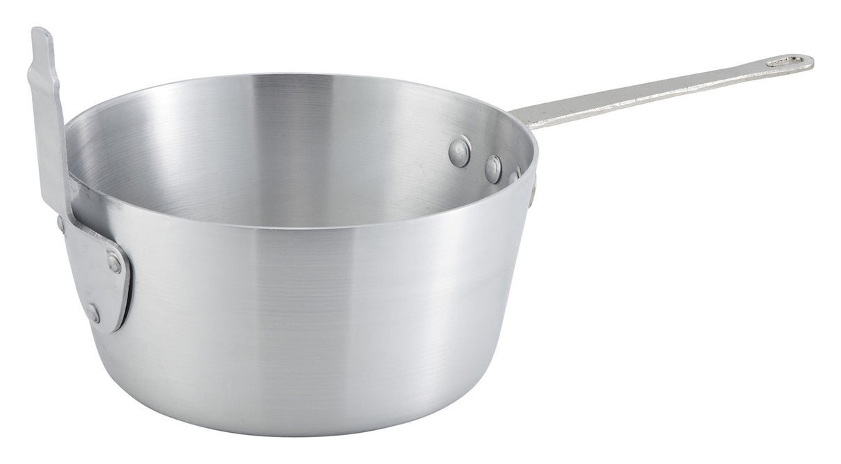 Winco ALSP-7 Aluminum Fryer/Pasta Pan with Front Hook and Riveted Handle 7 qt.
