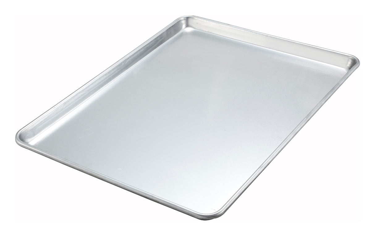 Winco ALXP-1622 19-Gauge Aluminum Closed Bead Rim Bun / Sheet Pan 22" x 16" - 2/3 Size - 12/Case