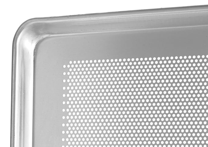 Winco ALXP-1826P 18-Guage Aluminum Closed Bead Rim Perforated Bun / Sheet Pan 26" x 18" - (1/1) Full Size - 12/Case