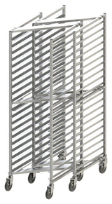 Winco ALZK-20BK Z-Rack Aluminum Mobile Full-Height Front Loading 20-Tier Nesting Sheet Pan Rack 70"H - (20) Full-Size Pan/Capacity - Unassembled