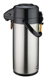 Winco APSP-925 Stainless Steel Lined Airpot with Push Button 2-1/2-Liter - 6/Case