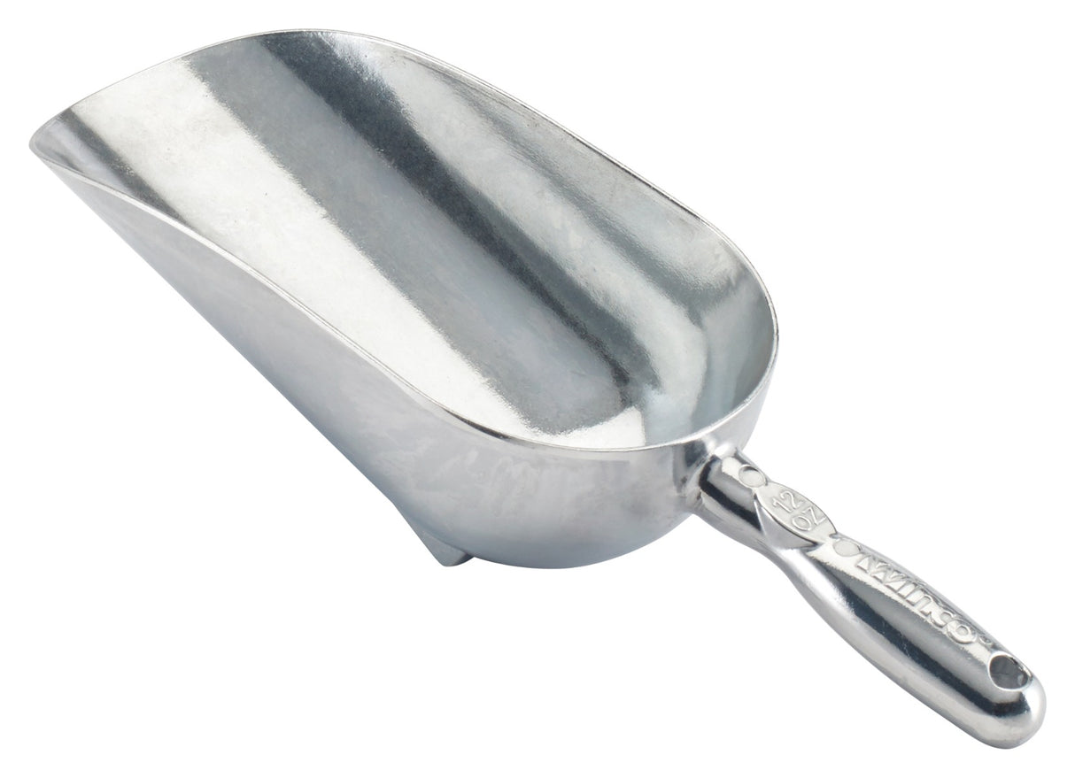 Winco AS-12 Aluminum Scoop with Stabilizing Feet 12 oz. - 60/Case