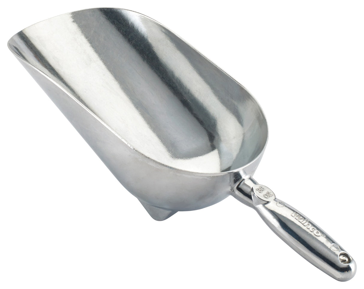 Winco AS-38 Aluminum Scoop with Stabilizing Feet 38 oz. - 48/Case