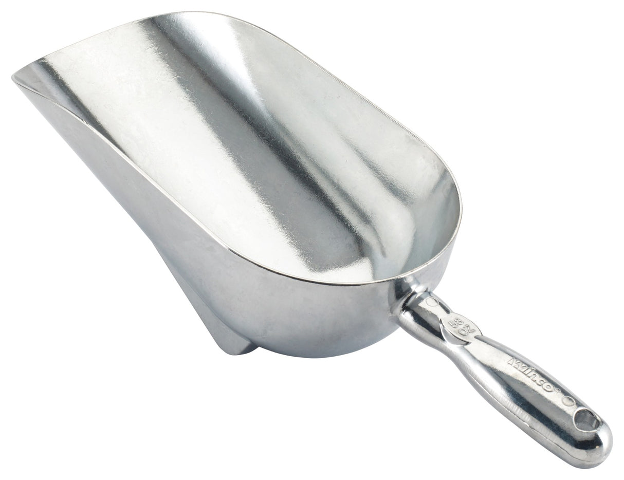 Winco AS-58 Aluminum Scoop with Stabilizing Feet 58 oz. - 36/Case