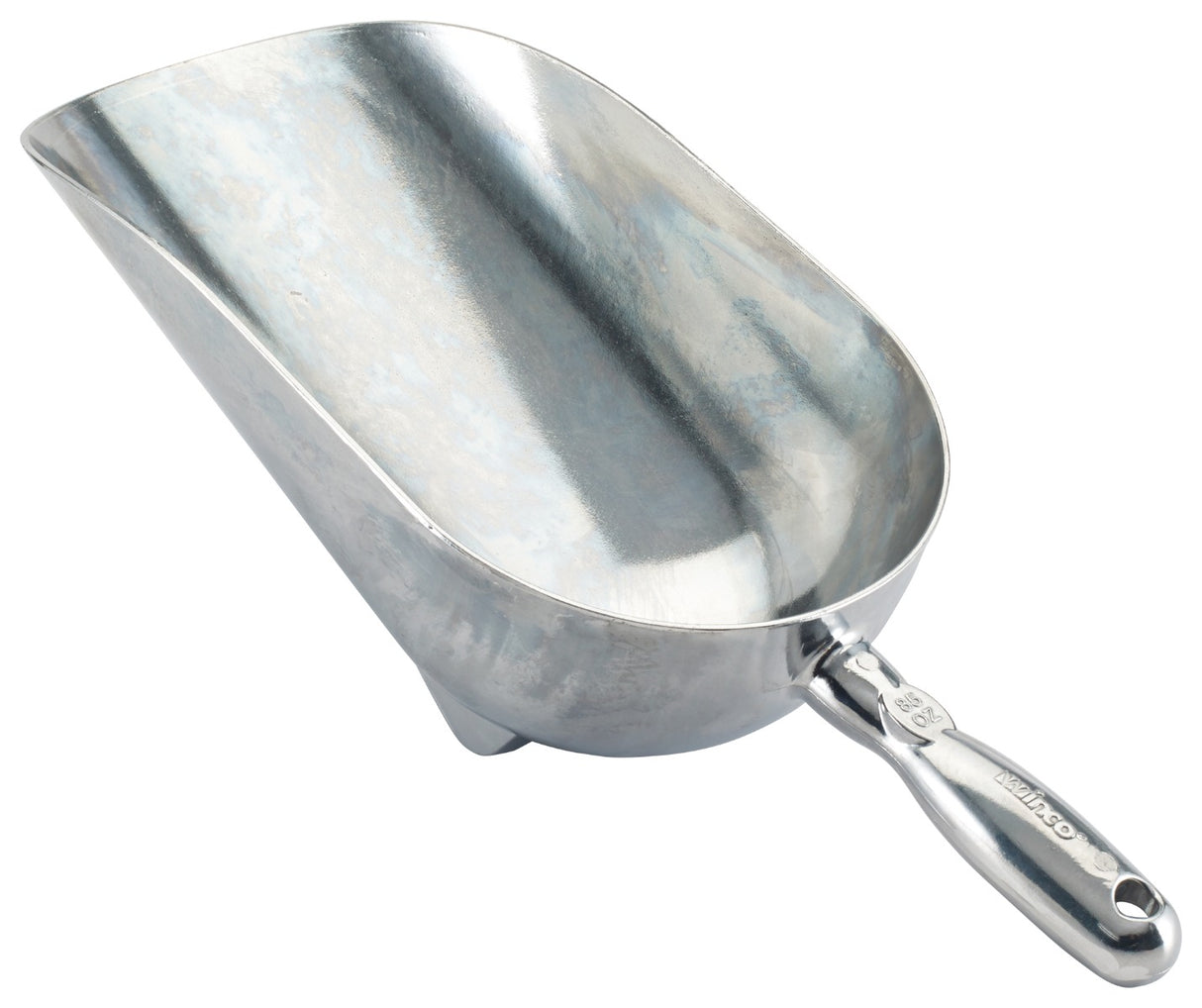Winco AS-85 Aluminum Scoop with Stabilizing Feet 85 oz. - 24/Case