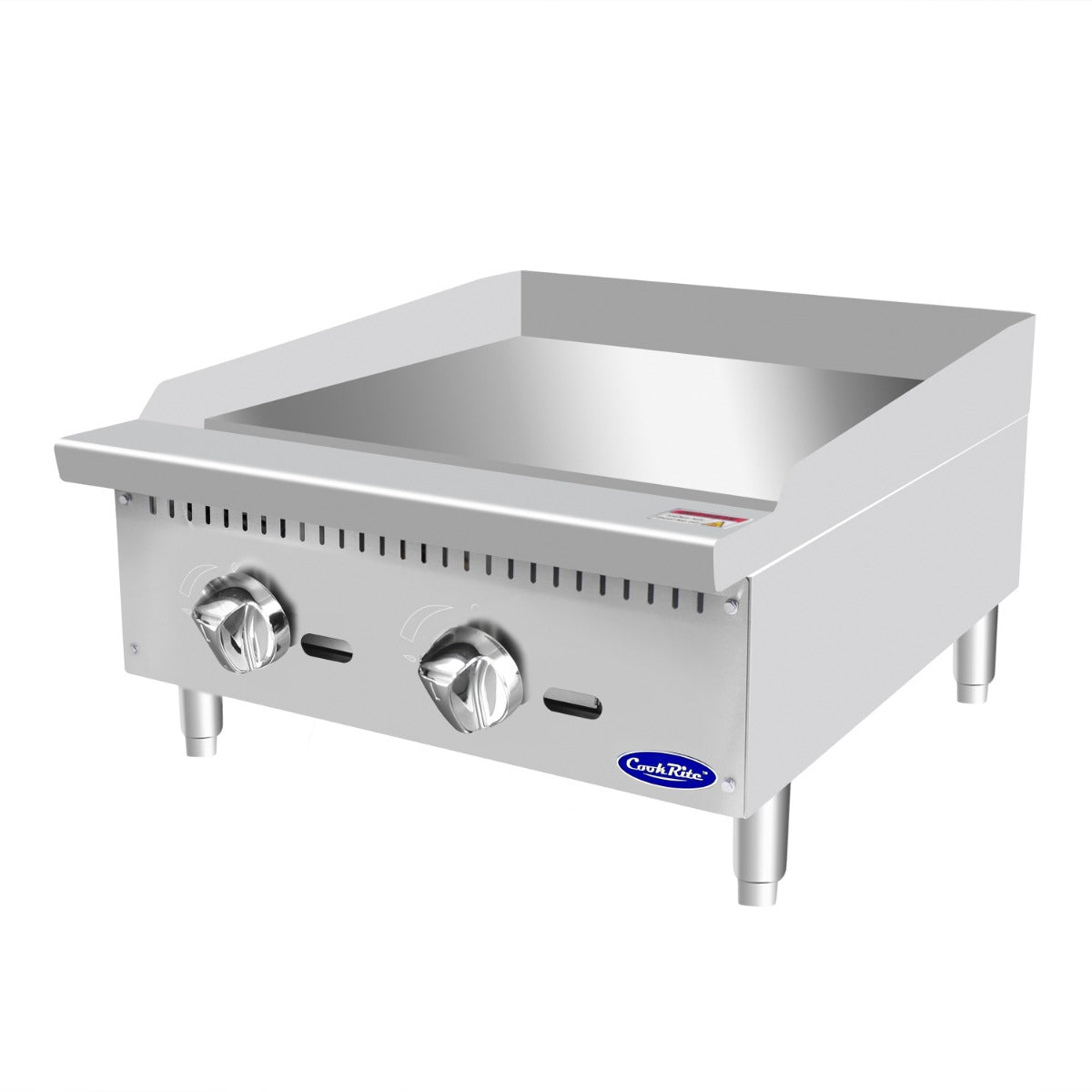 Atosa ATMG-24 CookRite Countertop Heavy Duty Gas Griddle w/ 2 Burners, Steel Plate & Manual Control - 60,000 BTU