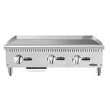 Atosa ATMG-36 CookRite Countertop Heavy-Duty Gas Griddle w/ 3 Burners, Steel Plate & Manual Control - 90,000 BTU
