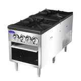 Atosa ATSP-18-2 CookRite Natural Gas Stock Pot Range wi/ 2 Burners 18" - 160,000 BTU