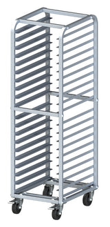 Winco AWRK-20HBK Aluminum Full-Height End-Load Mobile Bun / Sheet Pan Rack with Brakes - 20 pan/capacity - Assembled